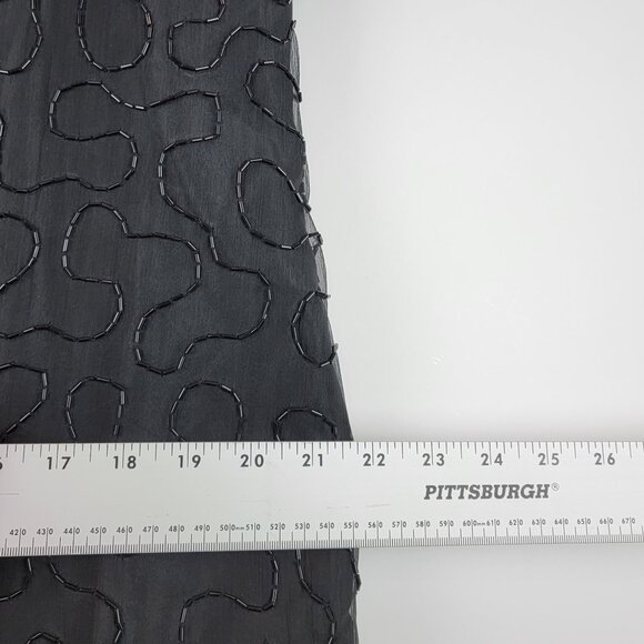 Vintage 80s Black Silk Beaded Shift Dress Evening Party Cocktail sz 2X - Picture 10 of 10